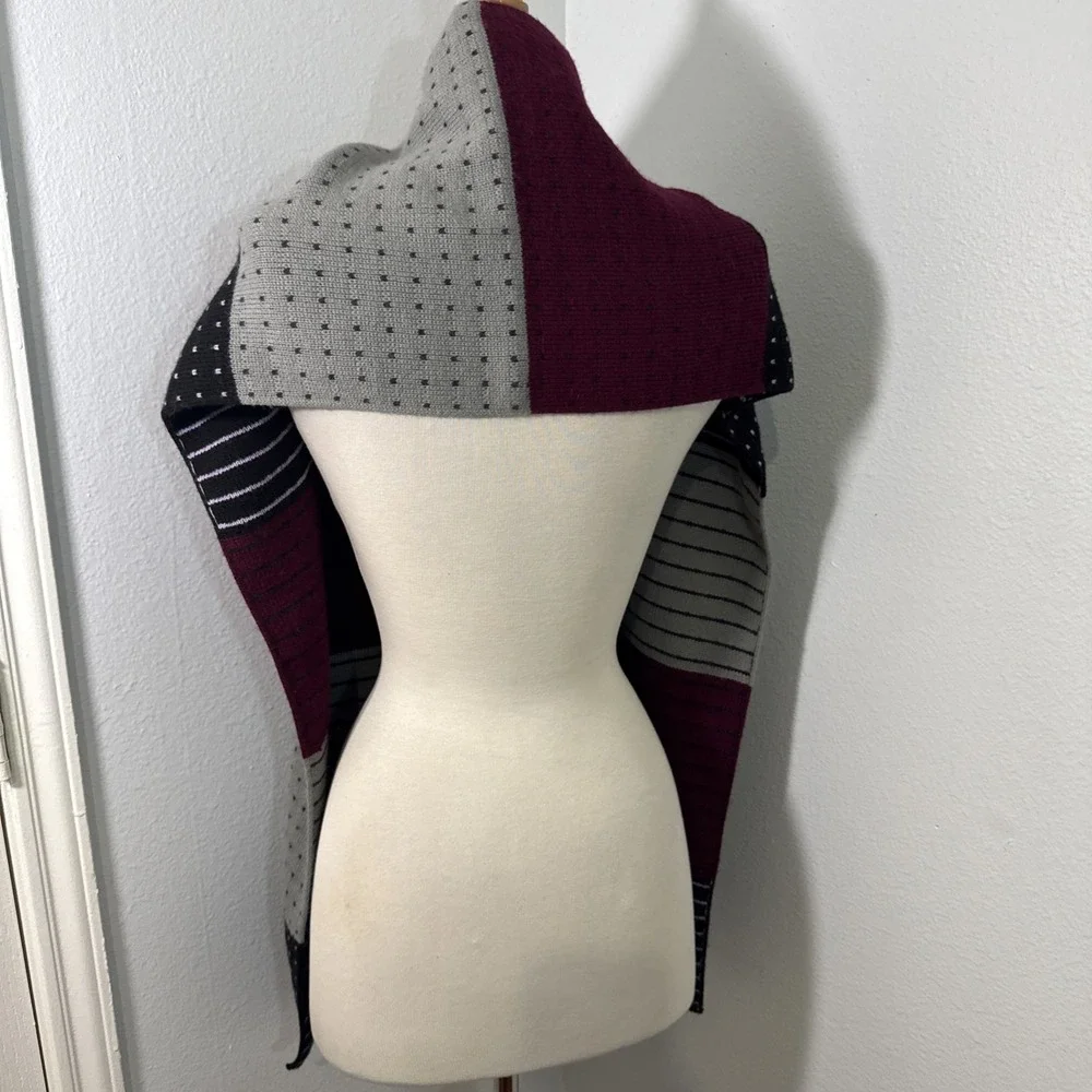 Gruppo Italiano Scarf Unisex Colorblock Dot Print Winter‎ Wrap 74x11 Classic